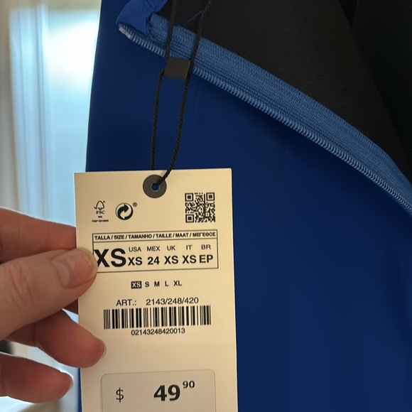 Zara XS blue mini skirt NWT - Picture 6 of 6